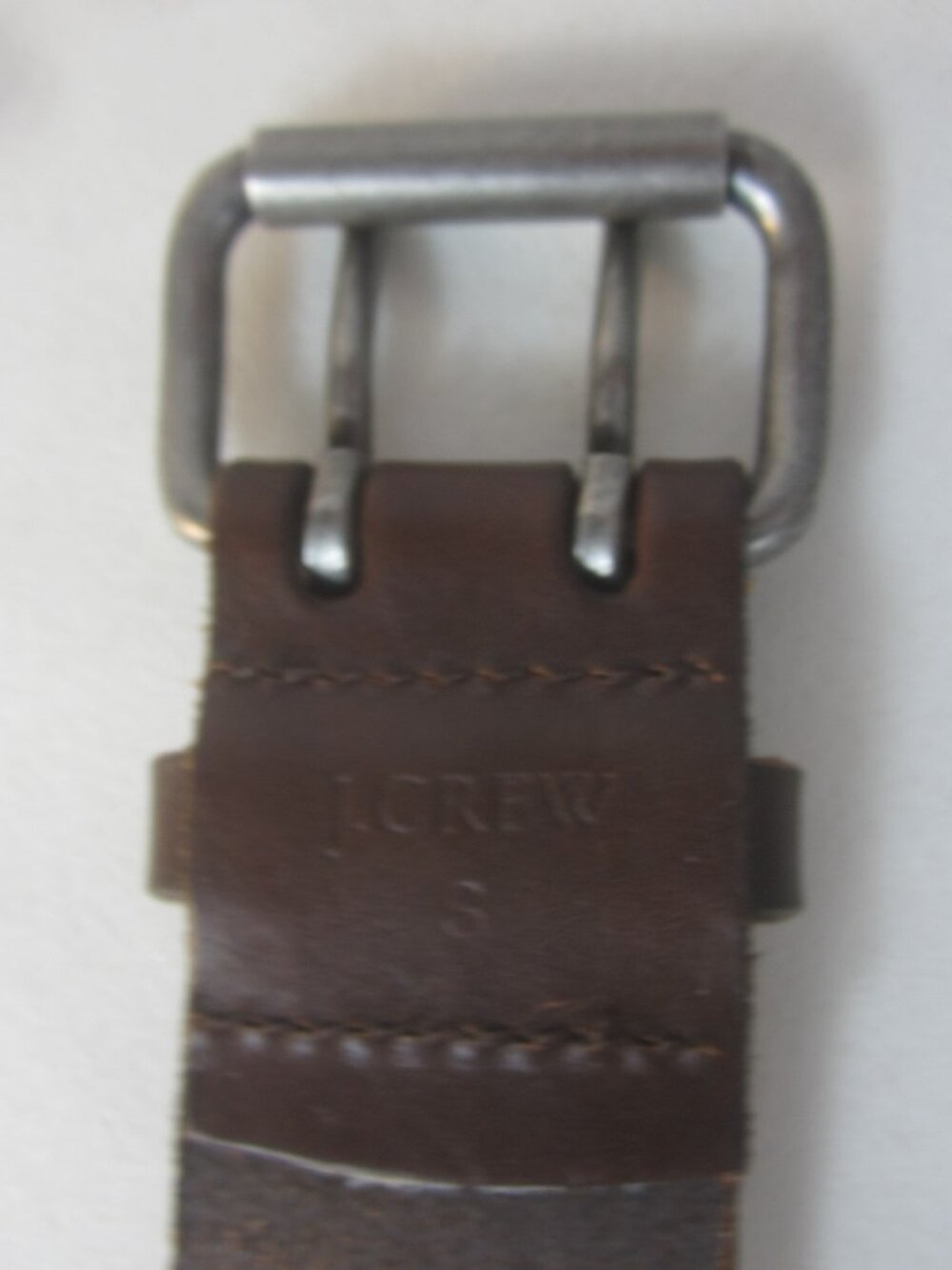 NEW J Crew Unisex Small Belt Brown Leather Grommets Biker Metal Fits 28" - 32" - Picture 7 of 8